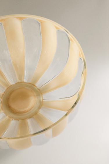 STRIPED GLASS SALAD BOWL - Beige by Zara - Image 2