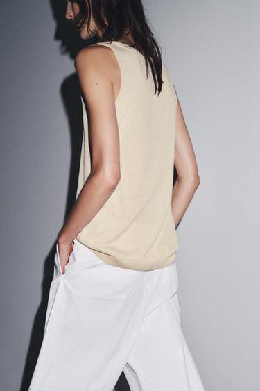 DOUBLE LAYER KNIT TOP - Sand by Zara - Image 3