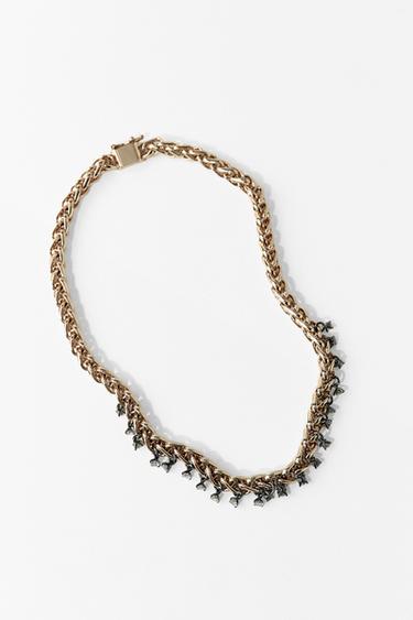 Zara COMBINED JEWELED LINK NECKLACE - Golden