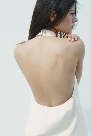 TOP GILET HALTER - Écru de Zara - Image 4