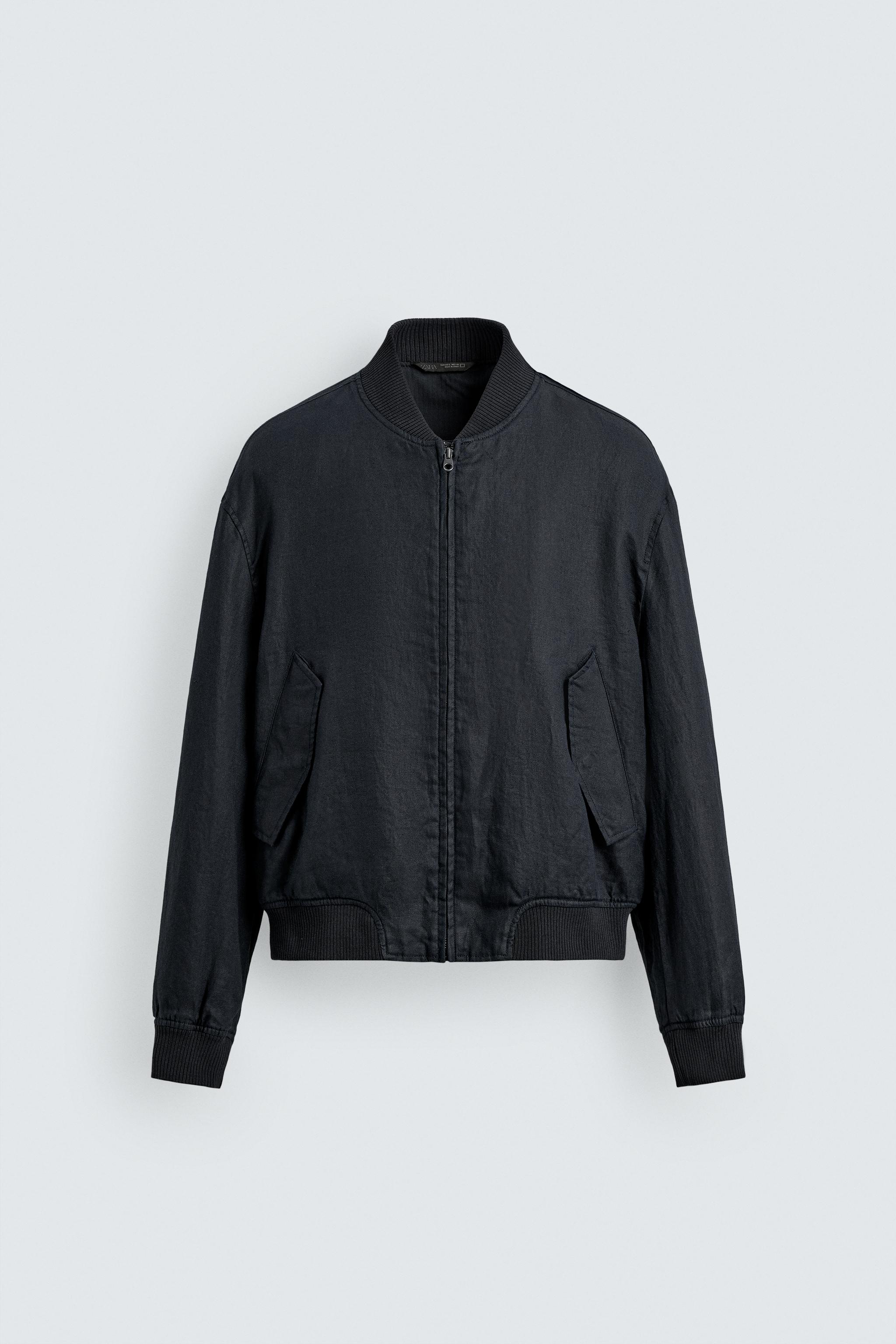 ウェスティ　ZARA リネン100% ボンバージャケット リネン100%ボンバージャケット - ネイビーブルー | ZARA Japan / 日本