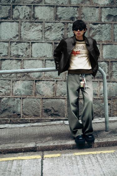 BAGGY FIT JEANS - Blue / Green by Zara