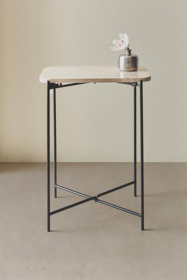 MESA LATERAL DE MÁRMORE - Branco-marfim da Zara