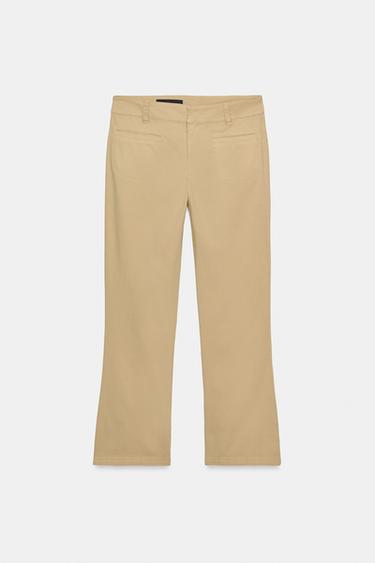 MINI FLARE TROUSERS WITH POCKETS - camel by Zara