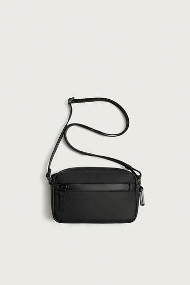 RUBBERISED TEXTURED CROSSBODY BAG - Black by Zara