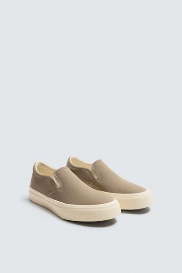 Zara FABRIC LACELESS SNEAKERS - Green