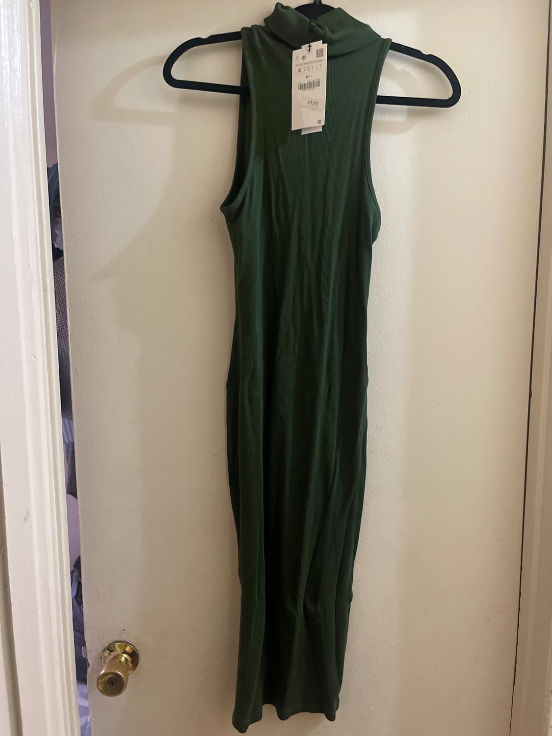 HIGH COLLAR RIB DRESS - Image 2