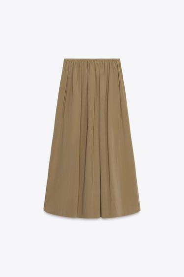 JUPE MIDI CAPE ZW COLLECTION - Marron clair de Zara - Image 5