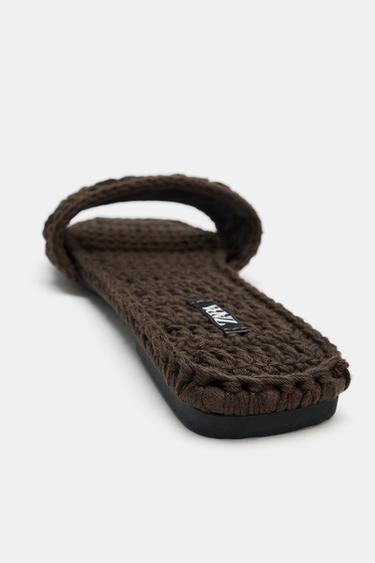 SANDALES PLATES EN CROCHET - Marron de Zara - Image 6