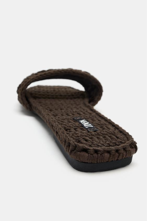 SANDALES PLATES EN CROCHET - Marron de Zara - Image 6