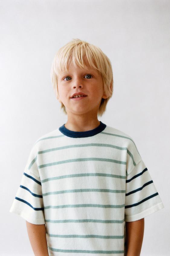 STRIPED KNIT T-SHIRT