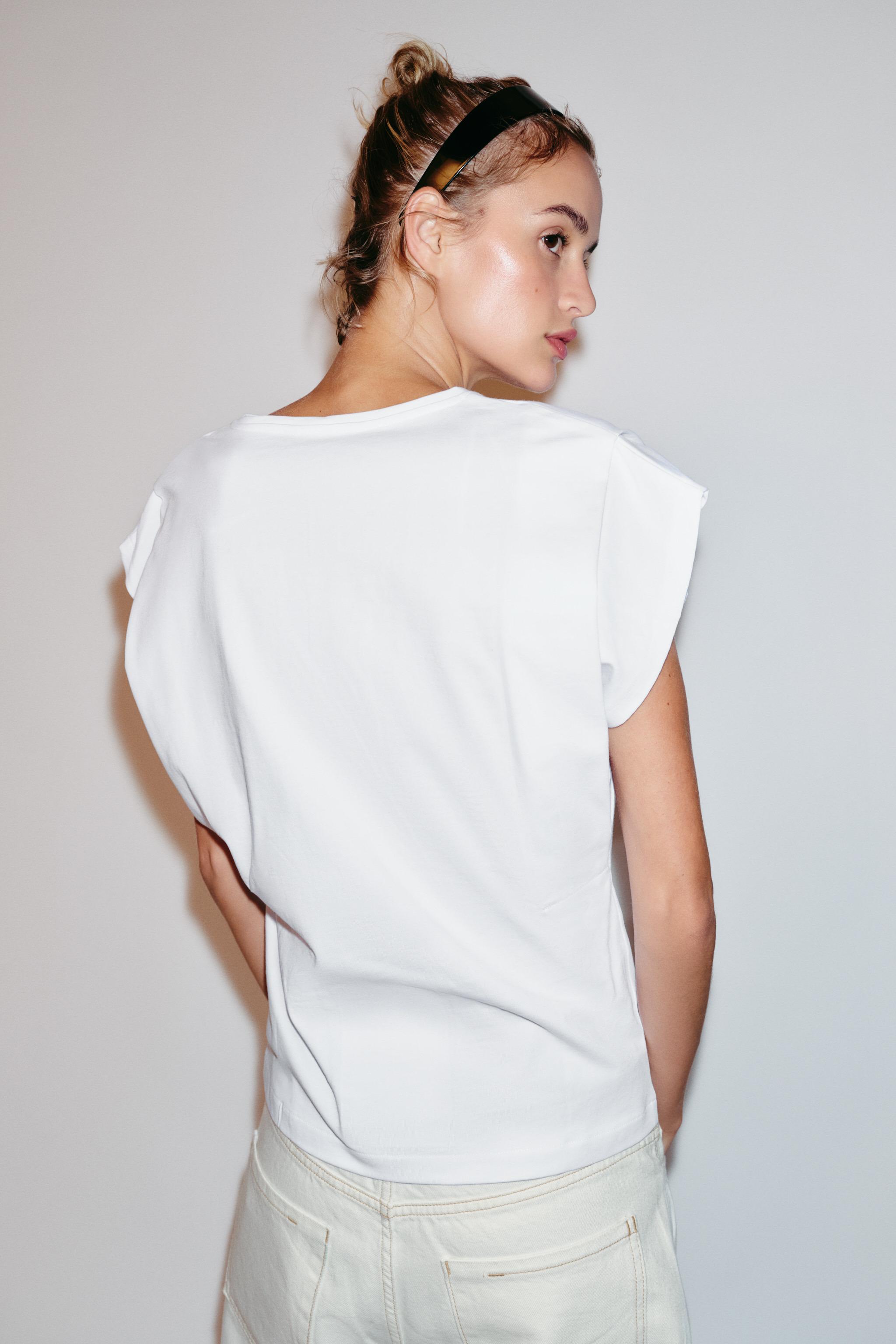 T-SHIRT EN COTON À COL V