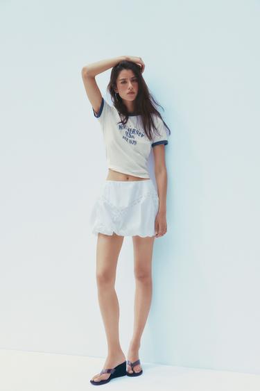 Zara FLAME TEXT T-SHIRT - Oyster-white - Image 0