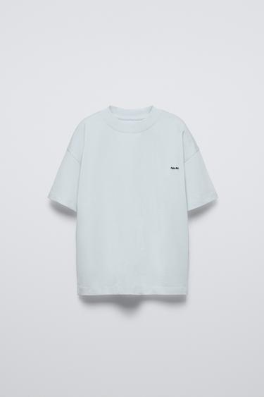 CAMISETA HEAVY WEIGHT BORDADO - Azul pastel de Zara