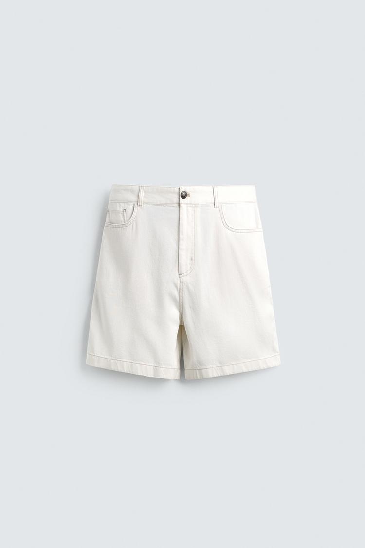 ZARA RELAXED FIT LYOCELL BLEND BERMUDA SHORTS