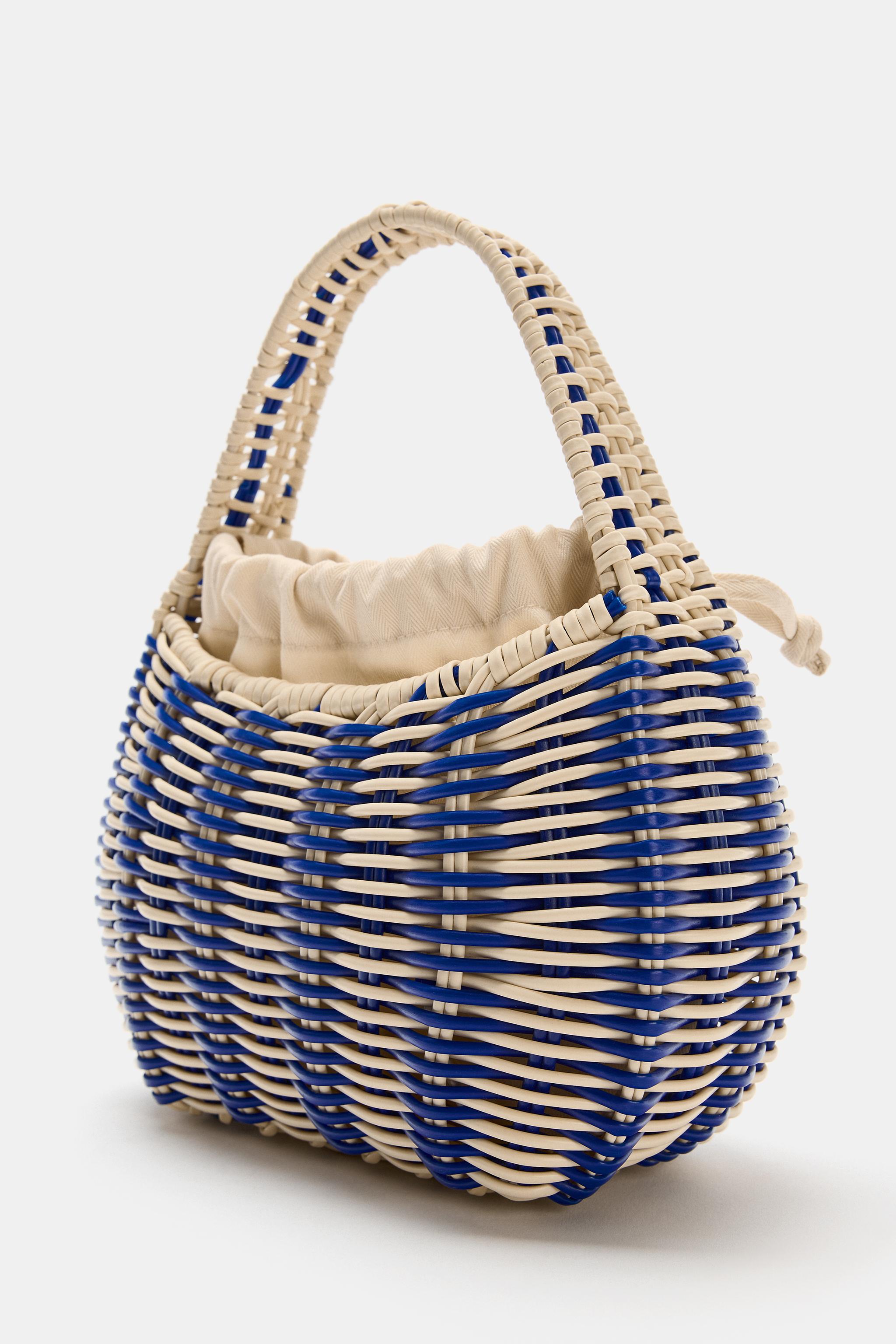 moussy  カゴバッグ  todayful  zara RIGID WOVEN HANDBAG - Blue | ZARA United States
