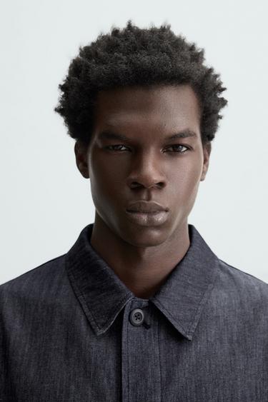 DENIM OVERSHIRT WITH POCKETS - Indigo by Zara