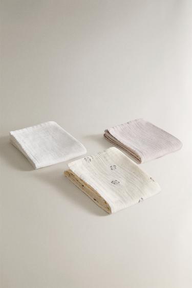 MOUSSELINES BÉBÉ LAPINS (LOT DE 3) - Crème de Zara - Image 1