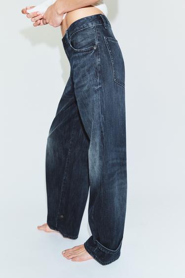 TRF BALLOON MID-WAIST JEANS WITH BELT LOOPS - Indigo by Zara - Image 2