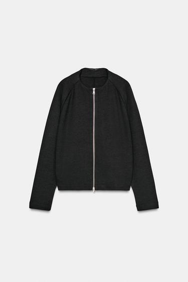 ZIP-UP JACKET - Dark grey by Zara