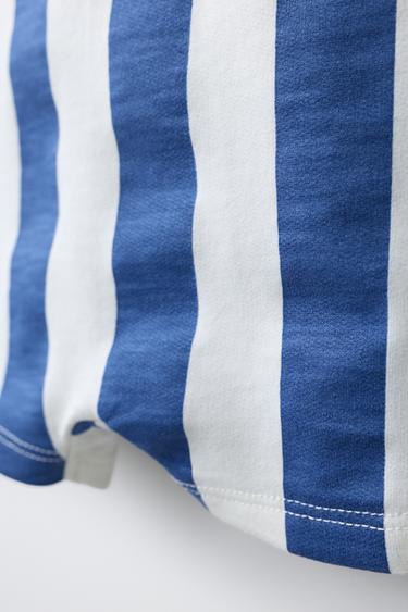 SALOPETTE COURTE À RAYURES ÉTIQUETTE CRABE - Bleu roi de Zara - Image 3