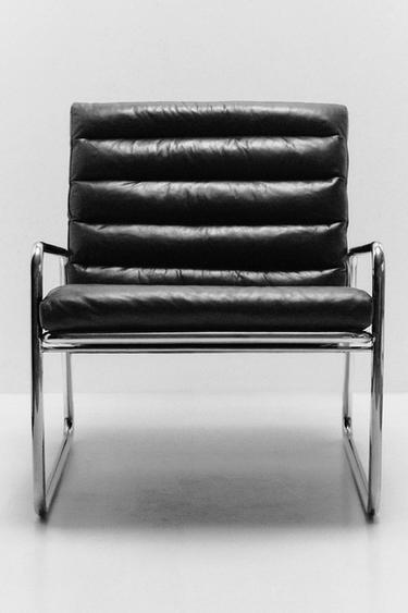 BUTACA METAL Y PIEL - Negro de Zara