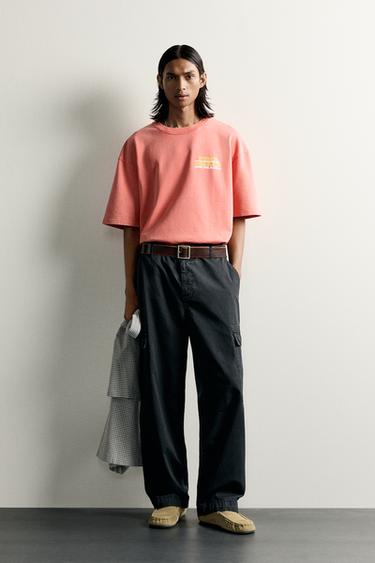 SWEAT DÉLAVÉ À INSCRIPTIONS IMPRIMÉES - Rose délavé de Zara - Image 0