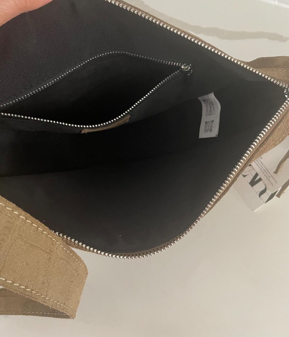 MOCK CROCK SUEDE CROSSBODY BAG - Image 9