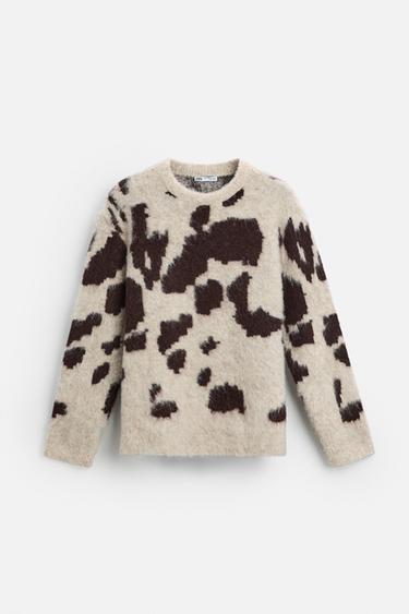 ANIMAL JACQUARD SWEATER - Ecru by Zara