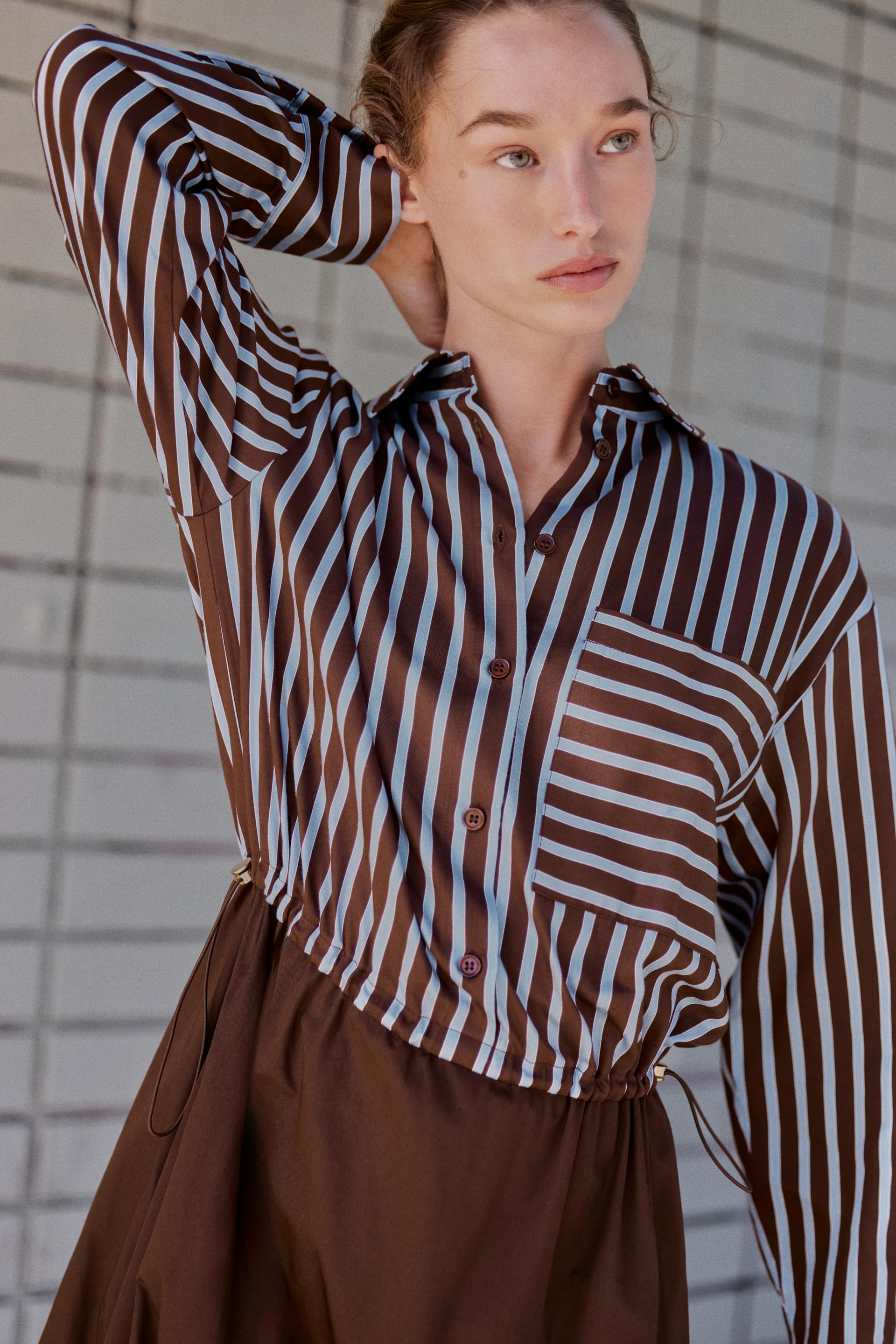 COMBINED MIDI SHIRT DRESS thumbnail 4