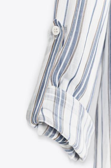 LIMITED EDITION RAMIE LONG SHIRT - Blue/White by Zara - Image 7