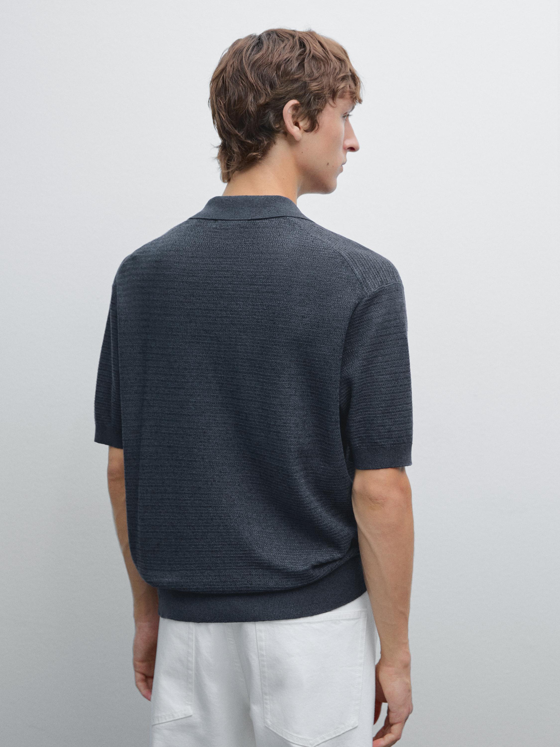 Polo en maille lin et coton