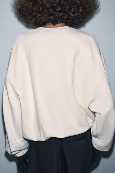 BALLOON EMBROIDERED SLOGAN SWEATSHIRT - Oyster-white by Zara - Image 2