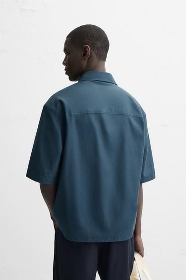 LYOCELL - COTTON SHIRT - Petrol blue by Zara - Image 2
