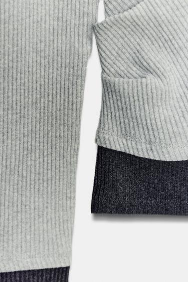 DRAPED MOCK LAYER T-SHIRT - Grey marl by Zara - Image 4