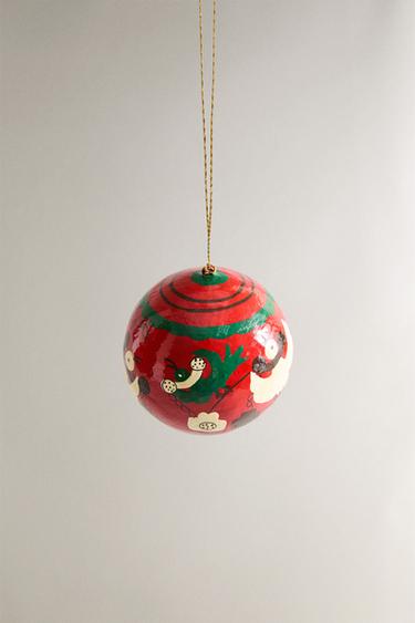 HENS CHRISTMAS TREE BAUBLE - Red by Zara - Image 1