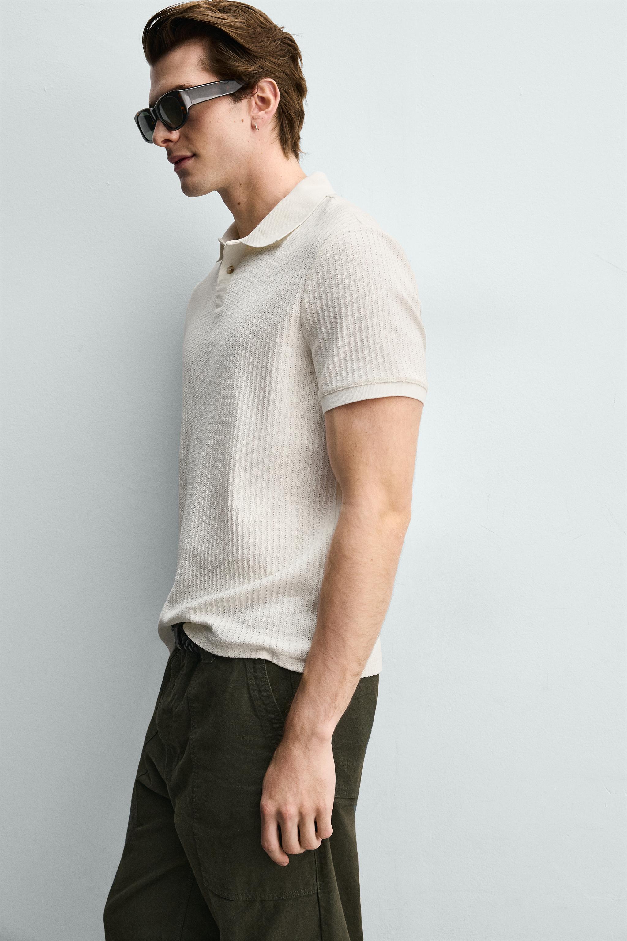 REGULAR FIT RIBBED POLO SHIRT