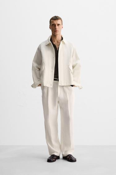 COTTON-LINEN JACKET - LIMITED EDITION - Oyster-white by Zara - Image 0