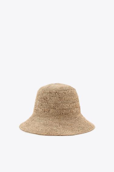 BRAIDED RAFFIA HAT - Light beige by Zara