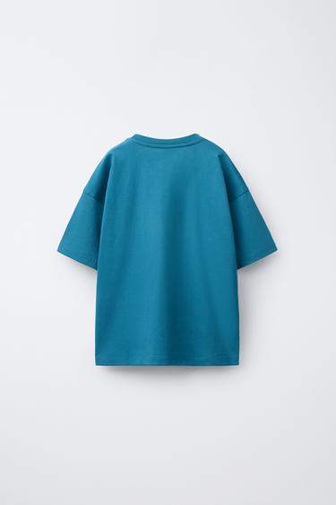 PLAIN MEDIUM WEIGHT T-SHIRT - Light petrol blue by Zara - Image 1