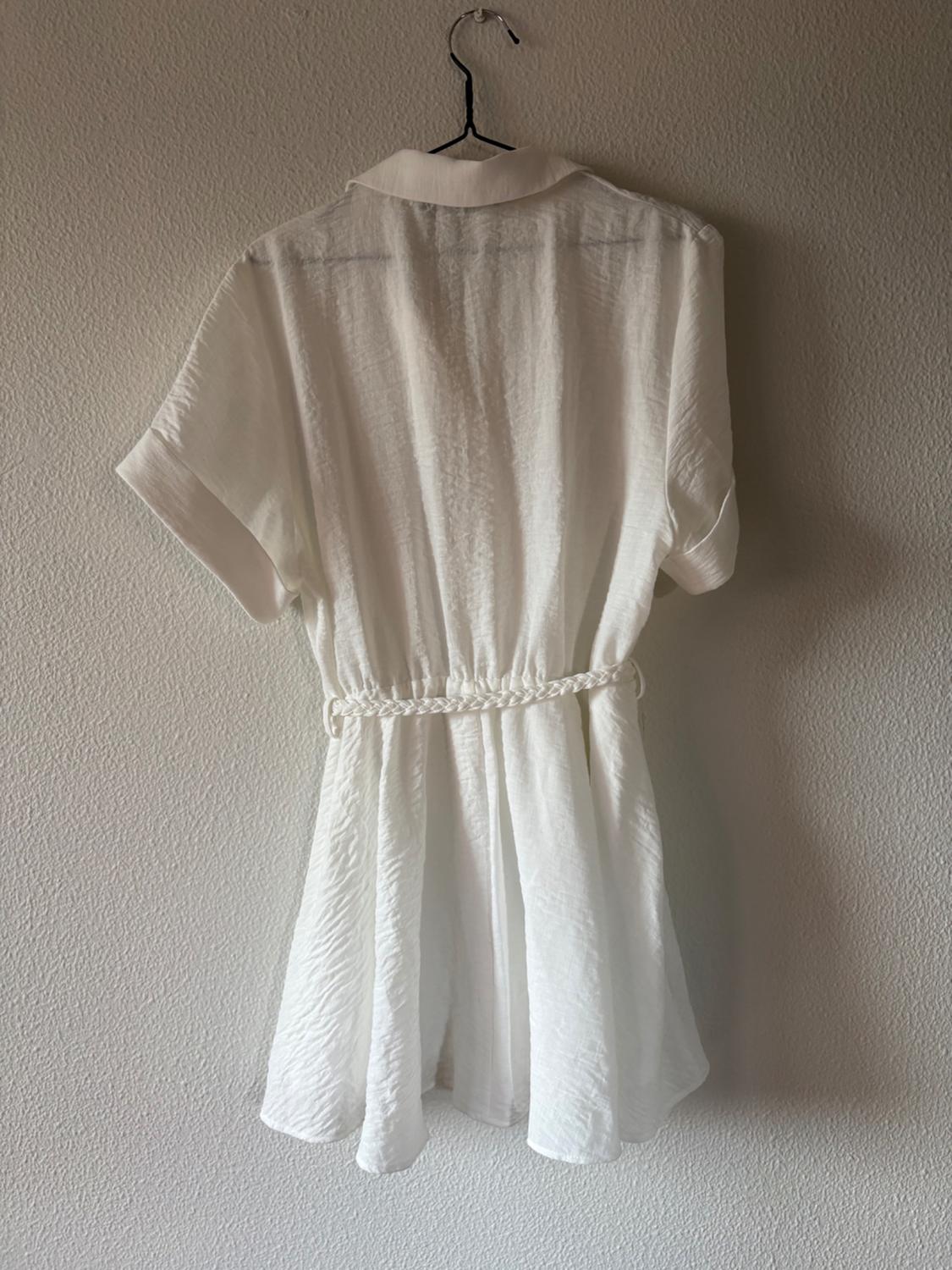SHIRT DRESS WITH BRAIDED BELT - Image 6