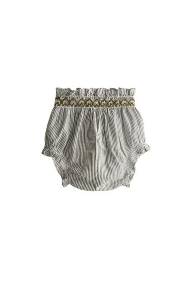 Zara STRIPED BABY BLOOMERS - 藍色