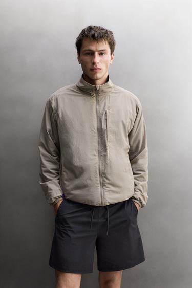 TECHNICAL FLEECE-COMBINED JACKET — Mid-camel 1