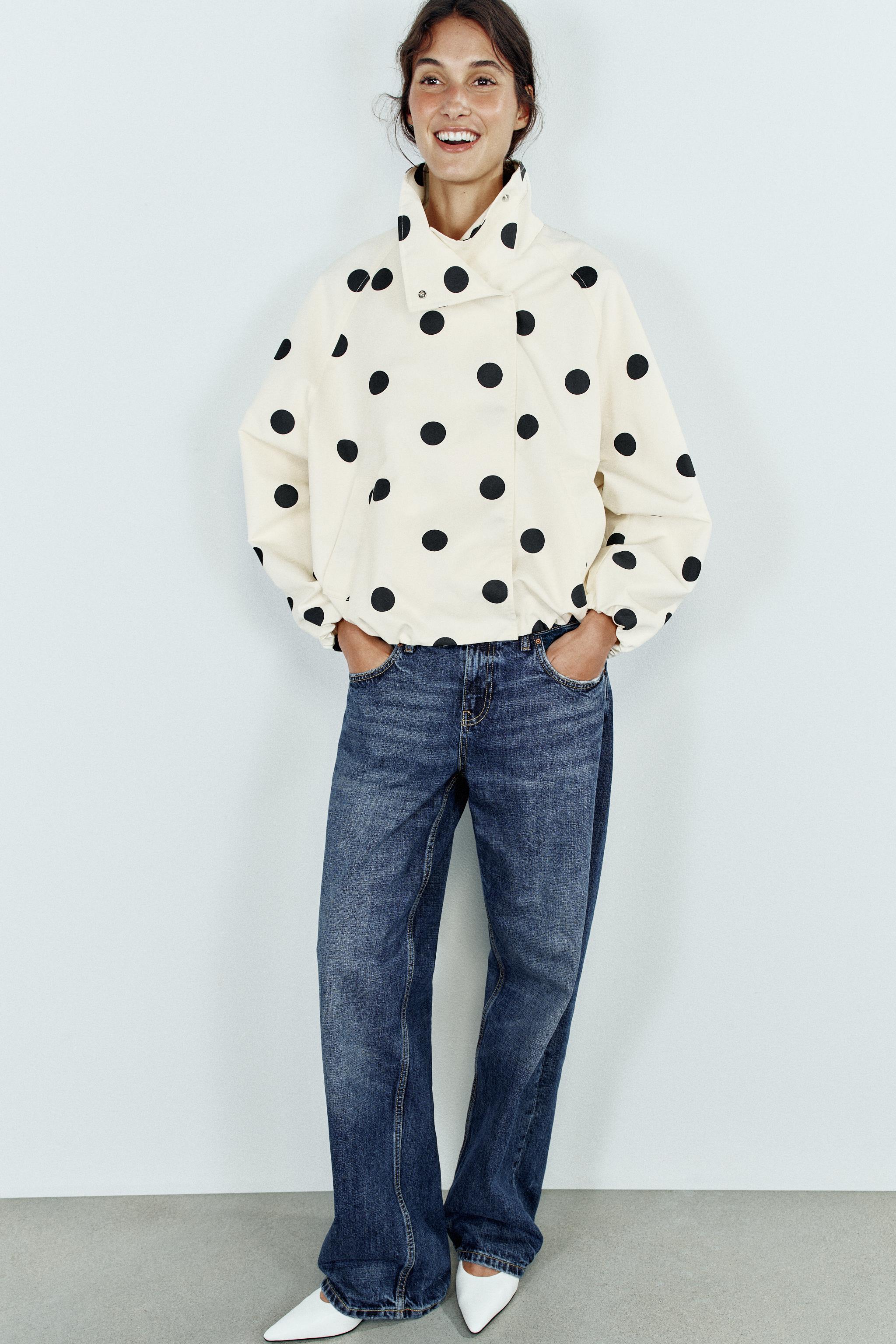 Zara Puantiyeli Bomber Ceket