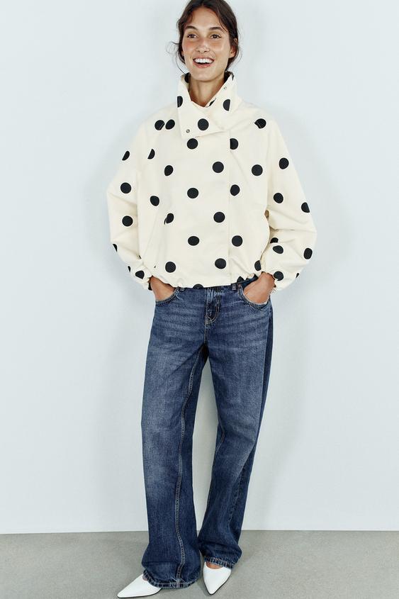 BOMBER JACKET WITH DOTS - White by Zara - Image 0