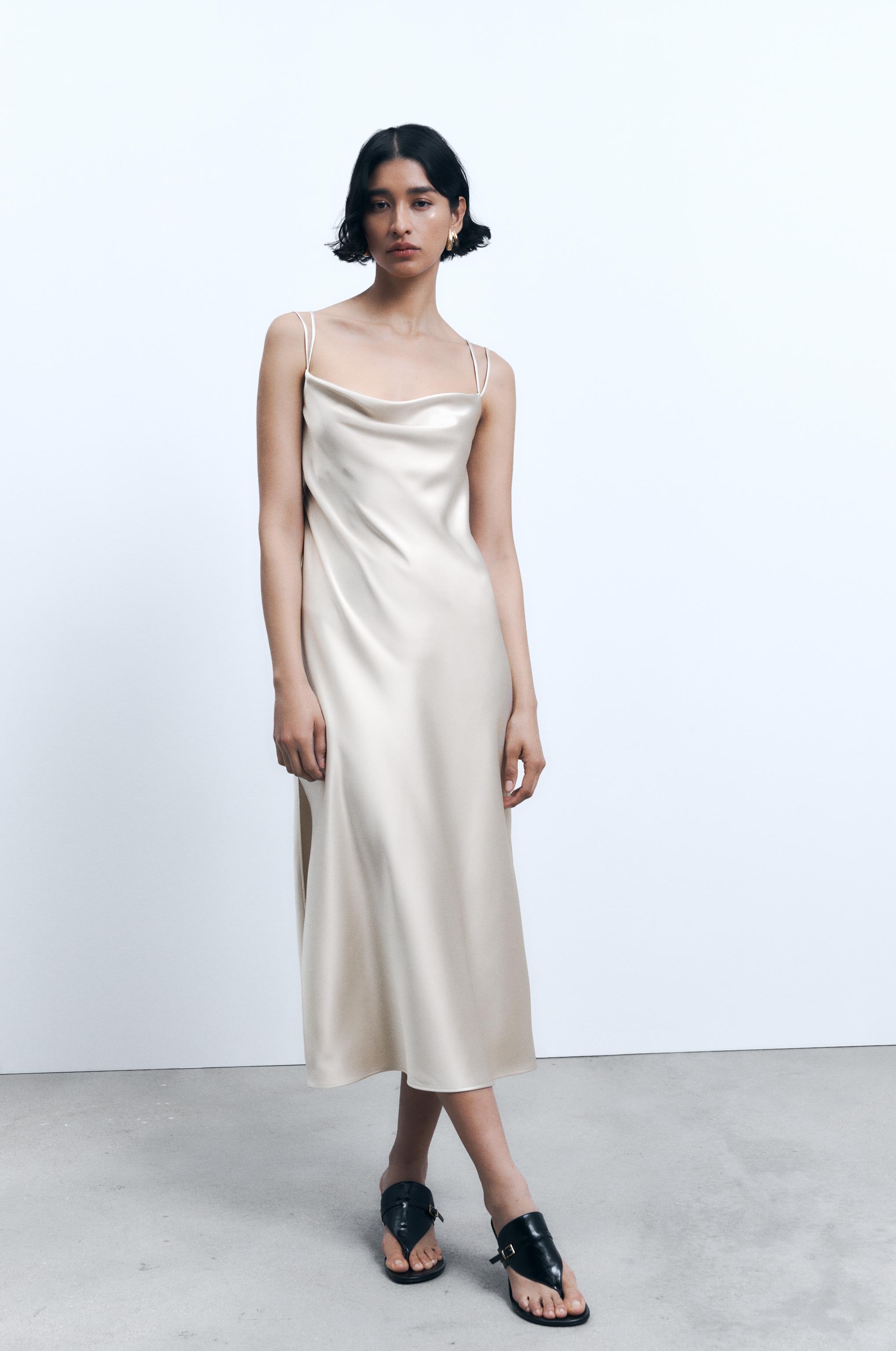 Silk on sale dress zara