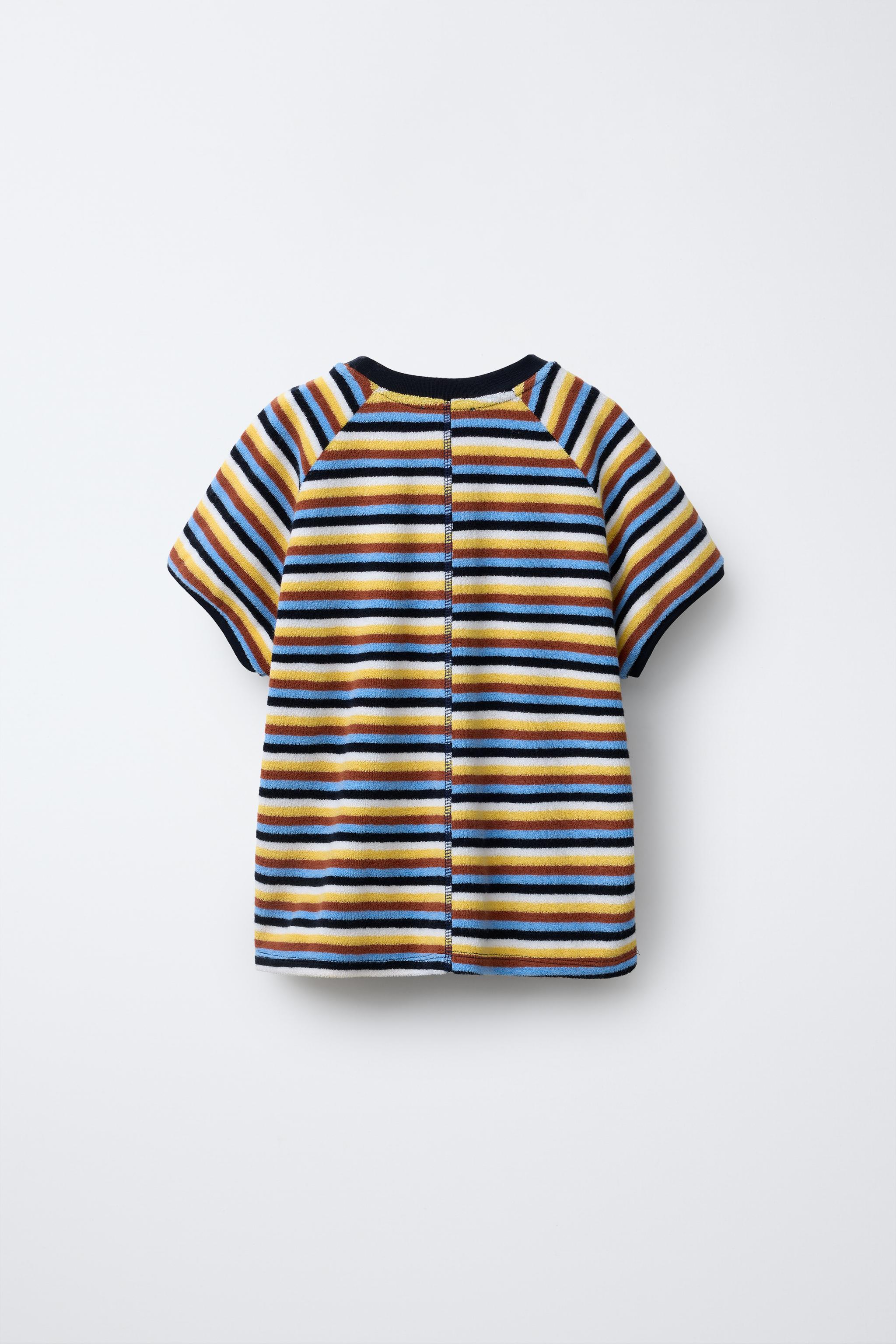 STRIPED TOWEL T-SHIRT - Yellow | ZARA United States