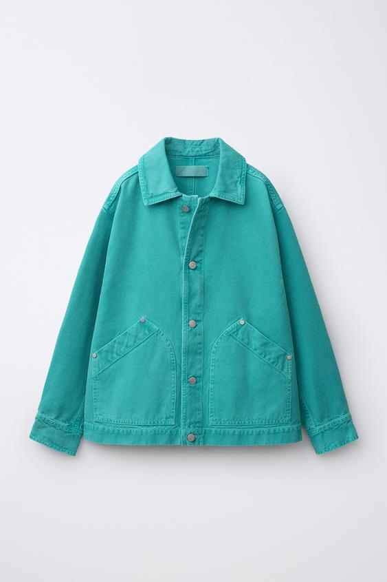 DENIM OVERSHIRT - Turquoise by Zara - Image 0