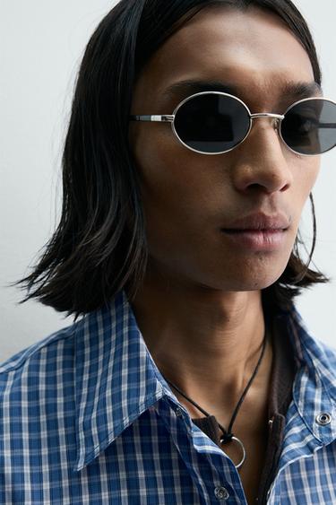 RELAXED FIT CHECK SHIRT - Blue by Zara - Image 4