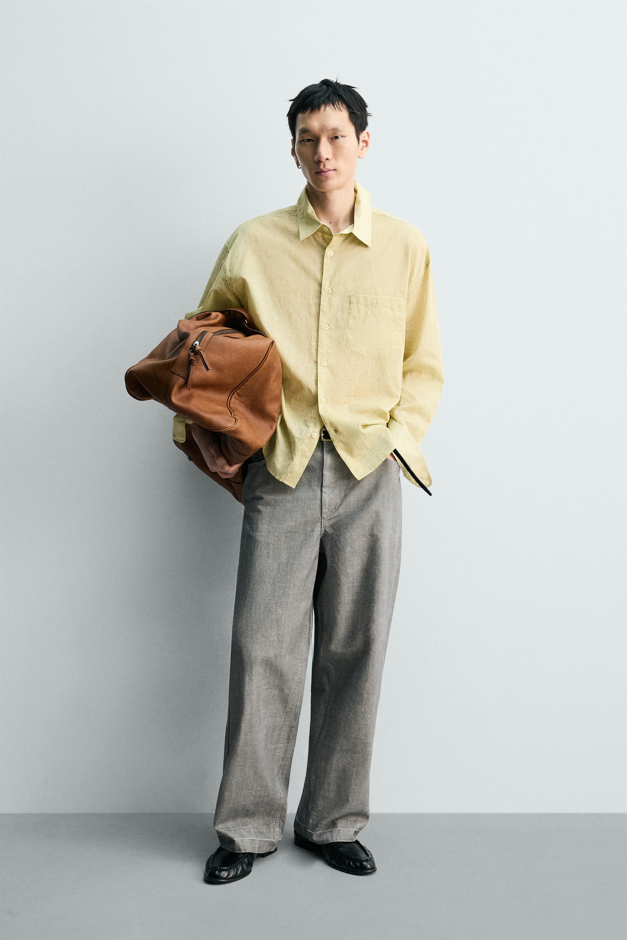 ウォッシュド リラックスフィットシャツ - バター | ZARA Japan / 日本